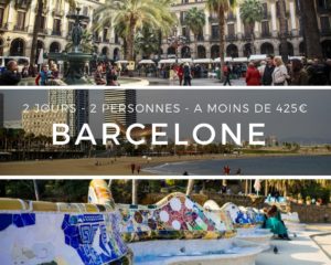 Vue de la Place Real, de la plage de Barcelone et du Parc Guell